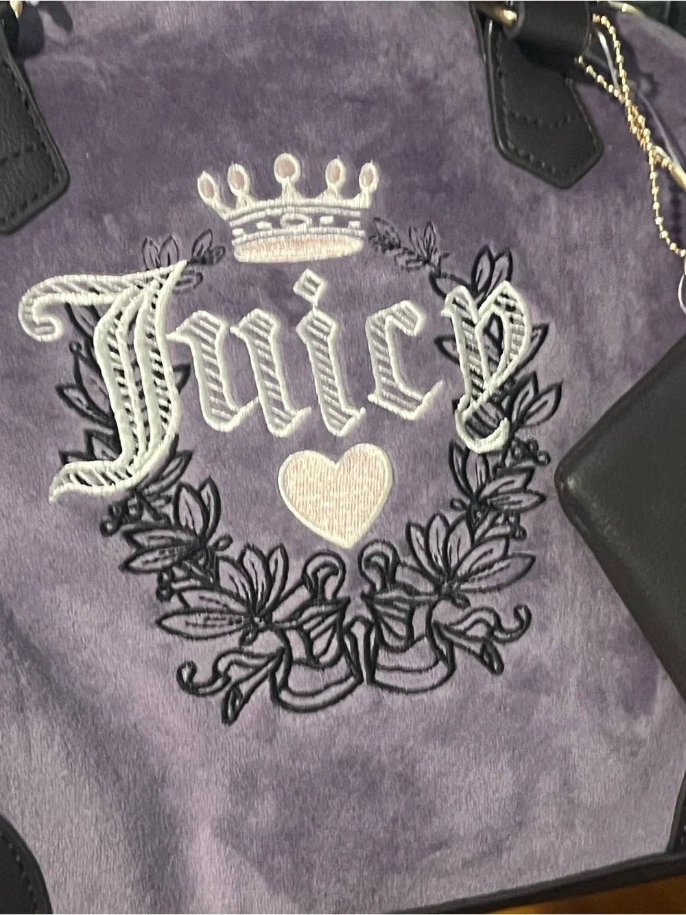 Juicy Couture Lavender Purple Suede Satchel with Coin Pouch
